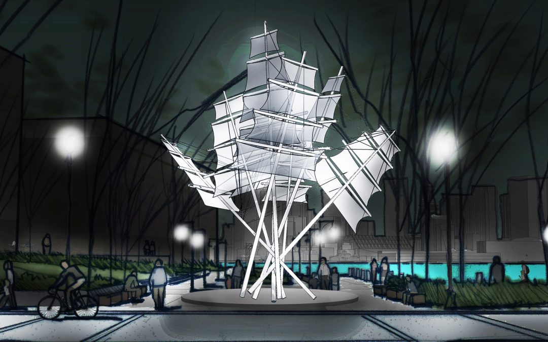Signature Sculpture on Waterfront