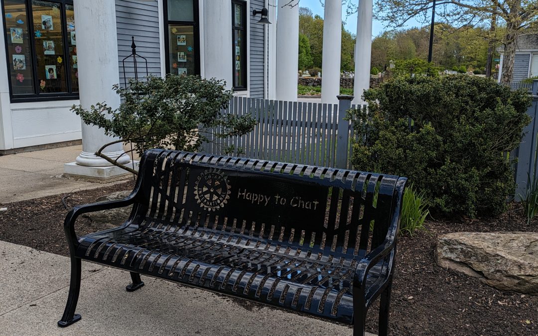 Happy to Chat bench donated to Rowley Public Library