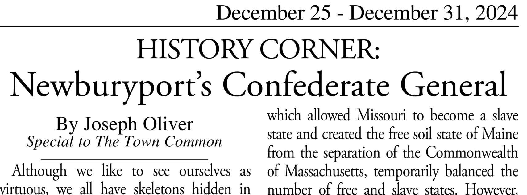 HISTORY CORNER: Newburyport’s Confederate General