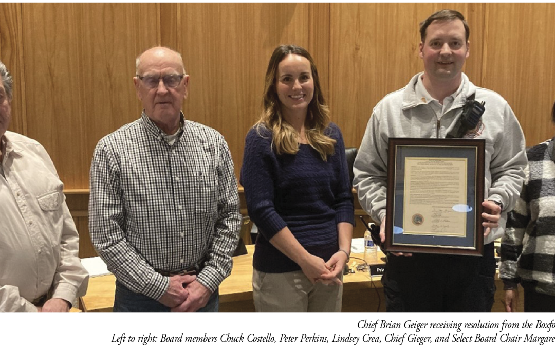 Boxford Honors Fire Department for 2024 Brush Fire Responses