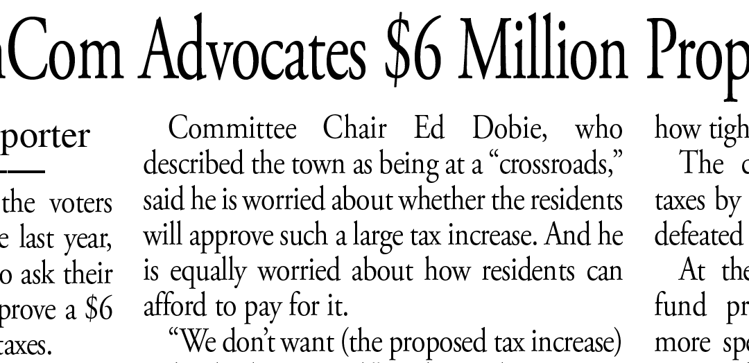 Georgetown FinCom Advocates $6 Million Property Tax Increase