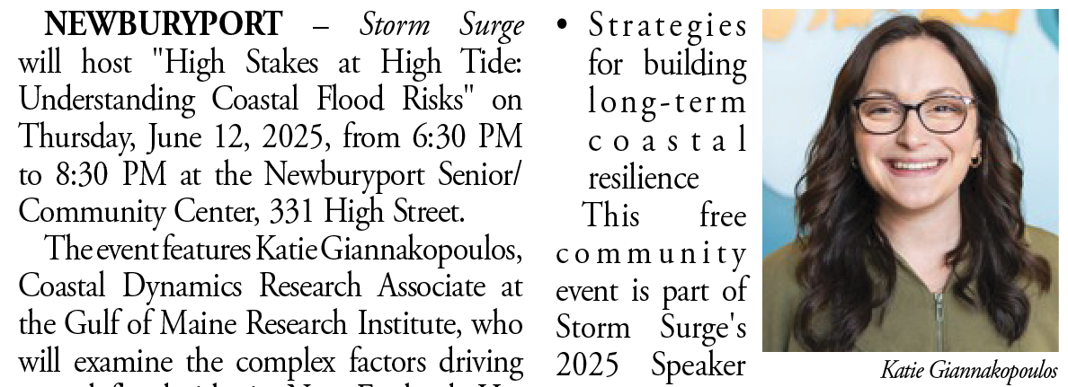 Storm Surge Presents Expert Discussion on Coastal Flood Risks in Newburyport