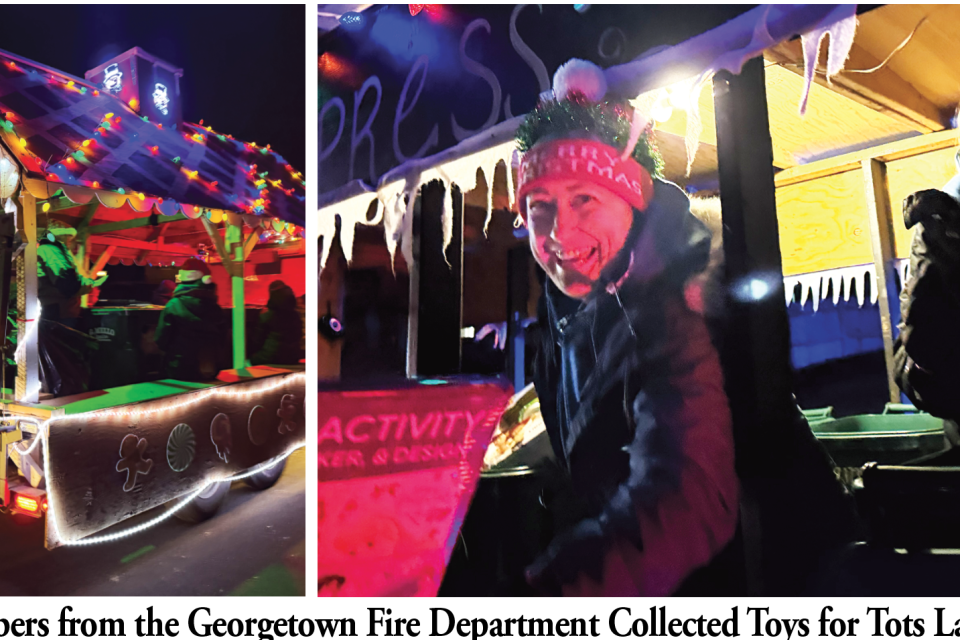 Santa’s Helpers from the Georgetown Fire Department Collected Toys for Tots Last Sunday